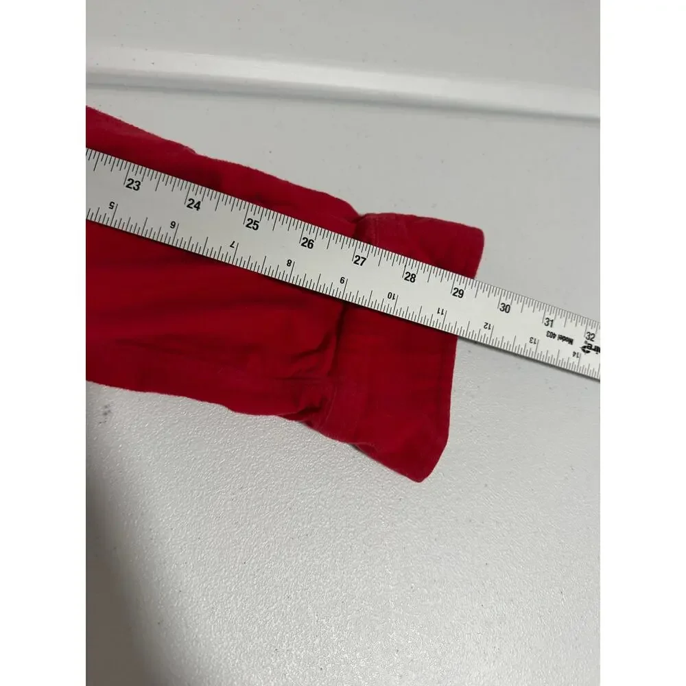 Polo Ralph Lauren Mens L Red Corduroy-Look Button Down Long Sleeve Shirt